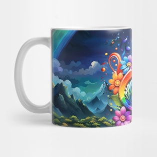 Music, colorful clef with leaves Mug